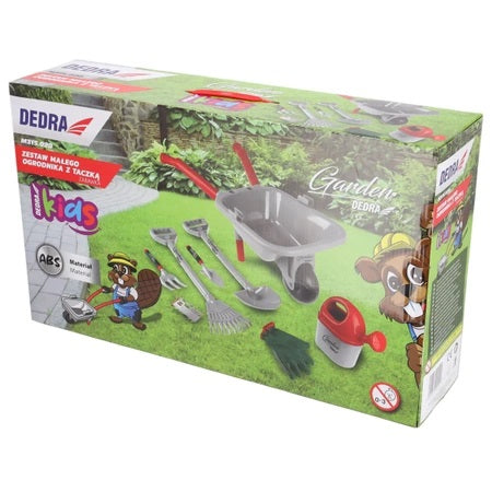 Ensemble de jouets d'un petit jardinier avec un guidon
