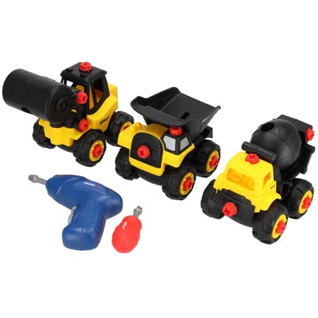 Set Of 3 Toy Vehicles For Assembly