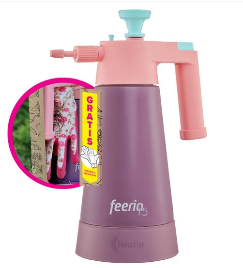 Feeria Objem postrekovača 1,5l Levanduľa s rukavicami