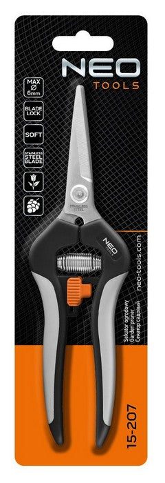 Foarfece de tundere pentru lăstari tineri 185 mm rază de până la 6 mm.