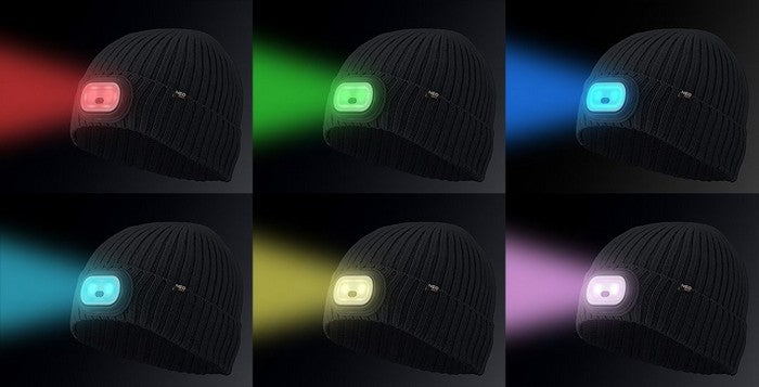 Klobúk s Rgb LED baterkou Grafit