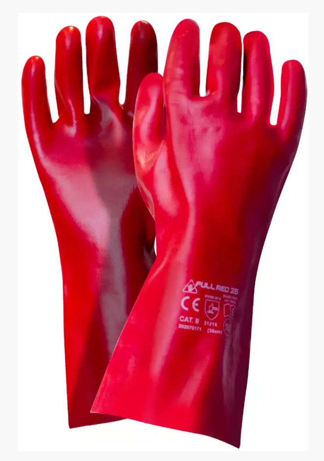 Pvc-handskar Långa Helröda 35cm