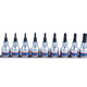 Torx dopsleutelset 3/8'' 9-delig T10-t50 rail