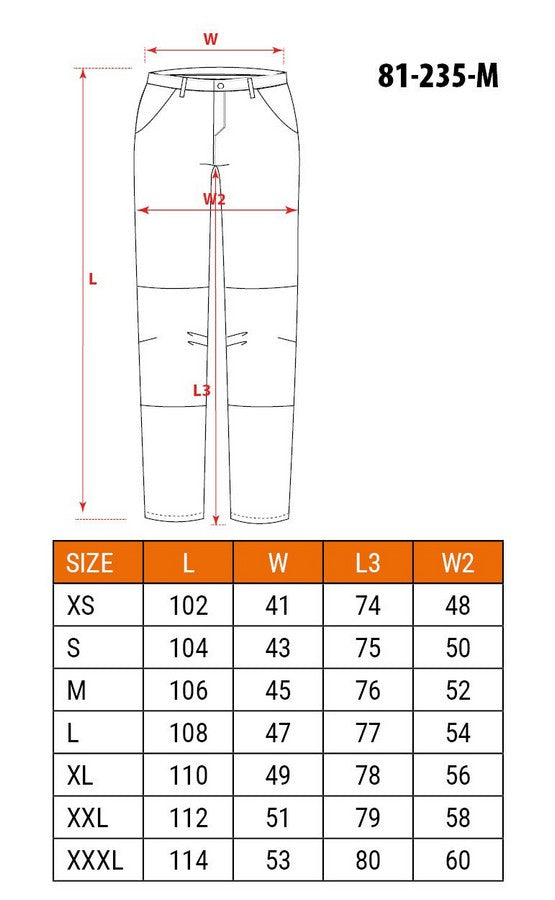 Bríste Oibre Gluaisteán 100% Cotton Rip Stop Méid Xxl