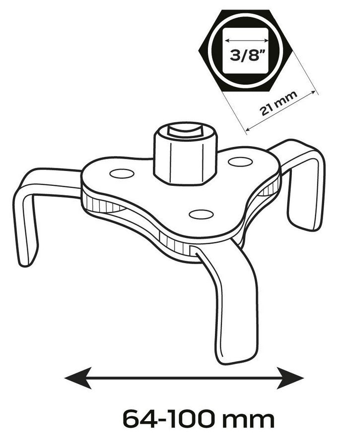 Oil Filter Wrench 64-100 Mm