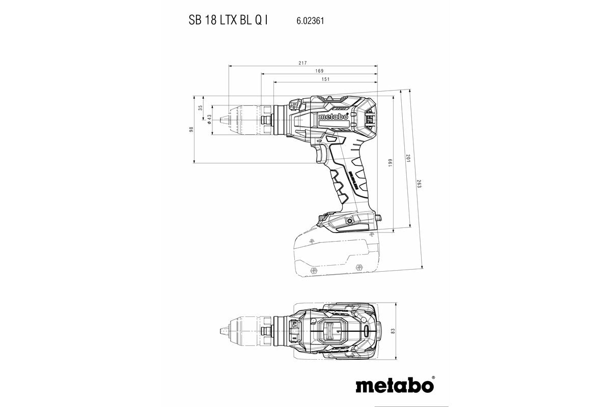 Akumulátorový príklepový vŕtací skrutkovač Sb 18 Ltx Bl Q 0*ah