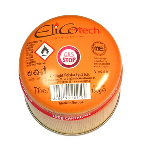 Propan-butan gaspatron 190g Gas-stop Elicotech #2711 13