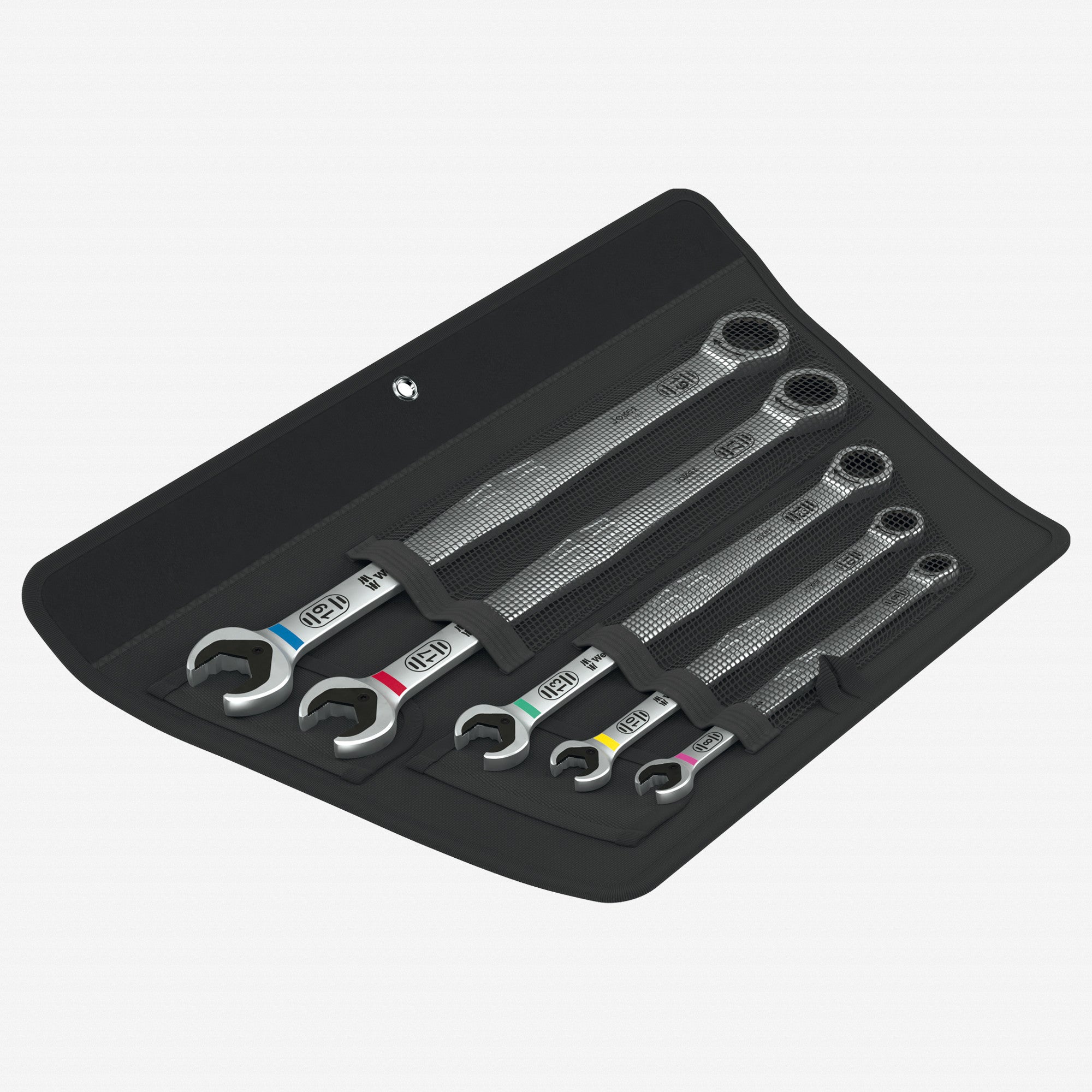Set Of Combination Wrenches With Ratchets Long 8-19mm 5 Pieces