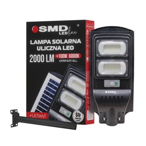 Led Solar Street Lamp 100w 10ah 6000k 2000lm + Holder