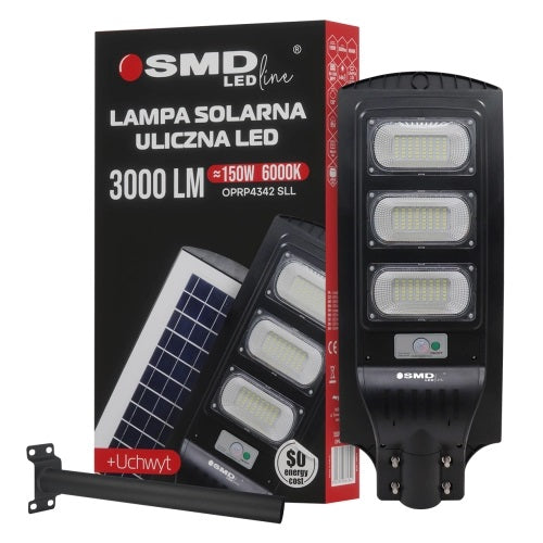 Lampione Solare Led 150w 12.6ah 6000k 3000lm + Supporto