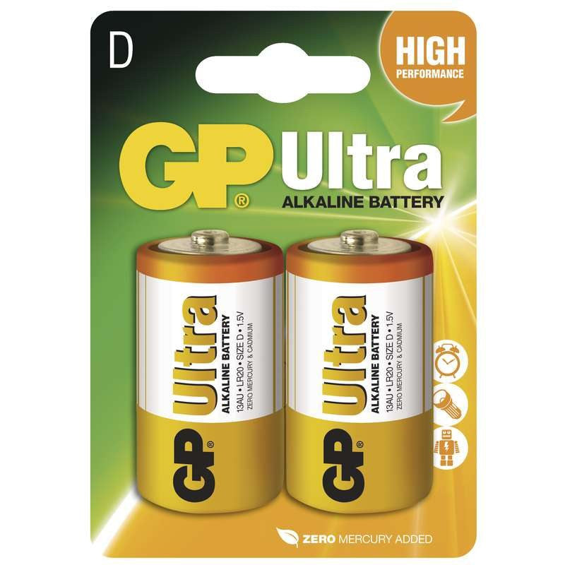 Pile Ultra Alcaline Lr20 D 1,5v 2 Pièces