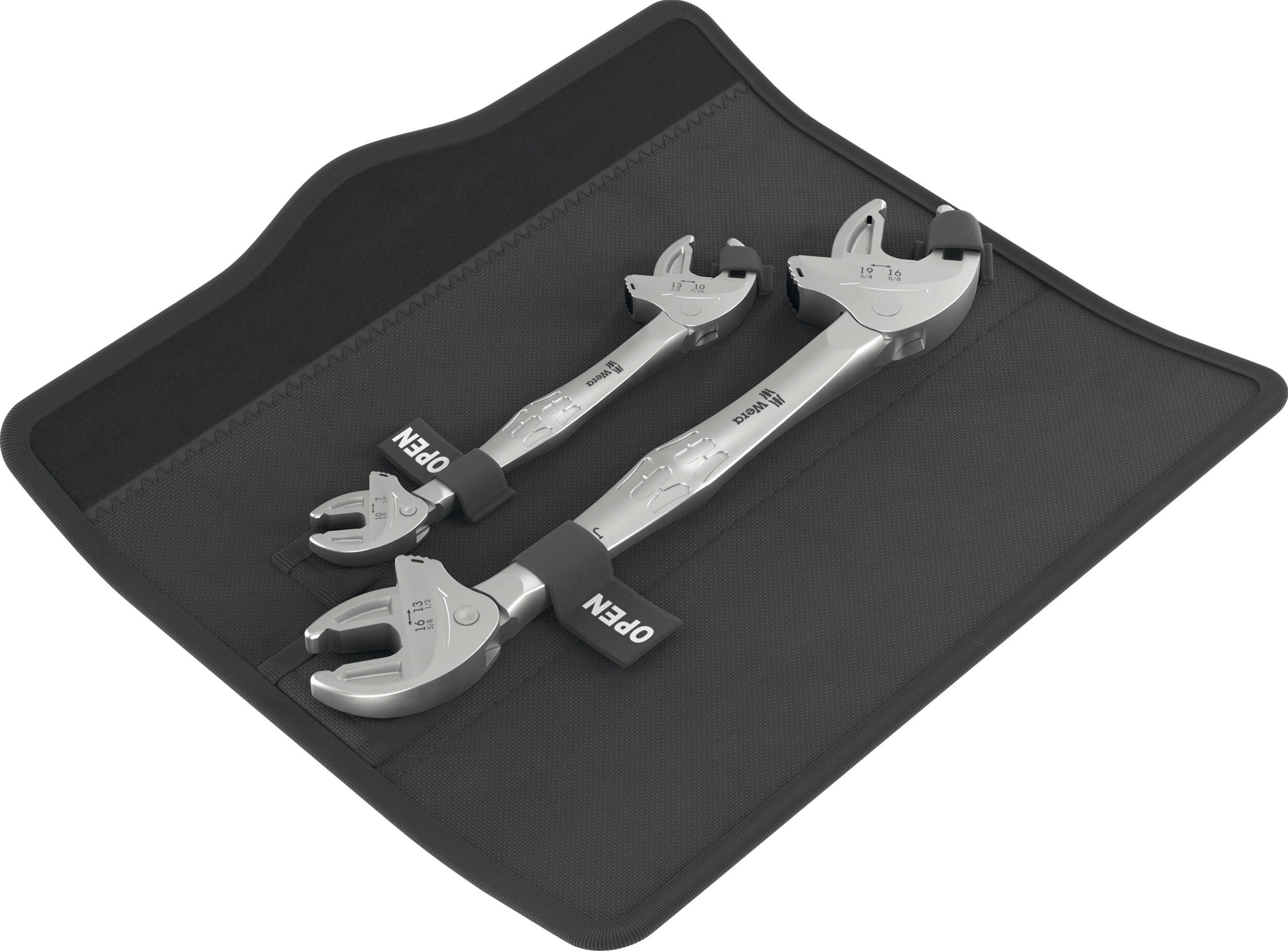 Set Of Self-adjusting Double-ended Open-end Wrenches 2 Pieces