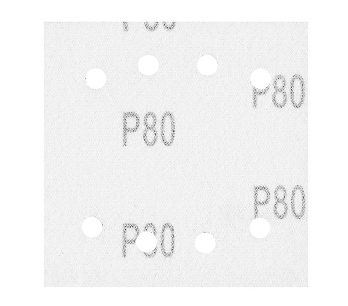 Fyrkantigt sandpapper P80 113*113mm 8 hål 5 st.