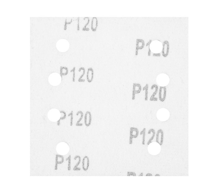 Fyrkantigt sandpapper P120 113*113mm 8 Hål 5 St.