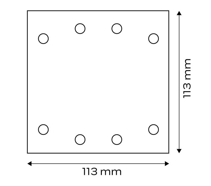 Fyrkantigt sandpapper P120 113*113mm 8 Hål 5 St.