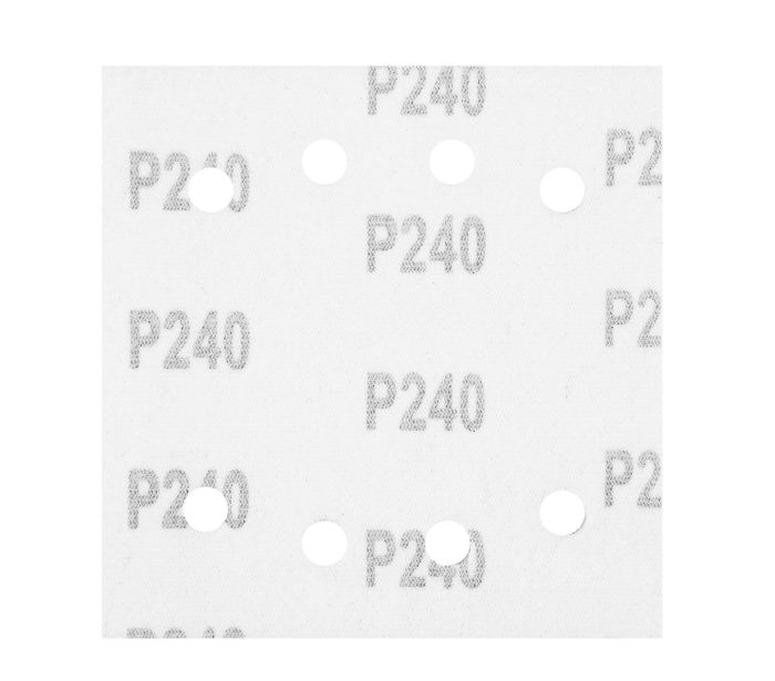 Fyrkantigt sandpapper P240 113*113mm 8 Hål 5 St.