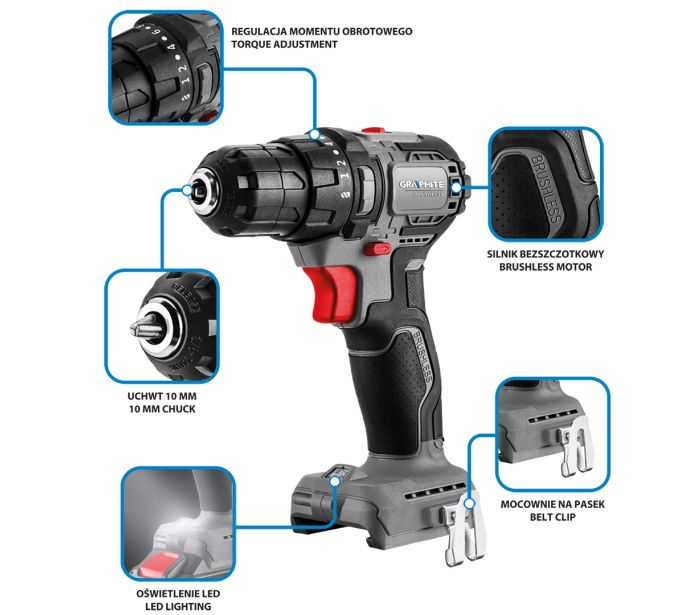 Energy+ 18V kompakt kefe nélküli akkus fúró/csavarozó