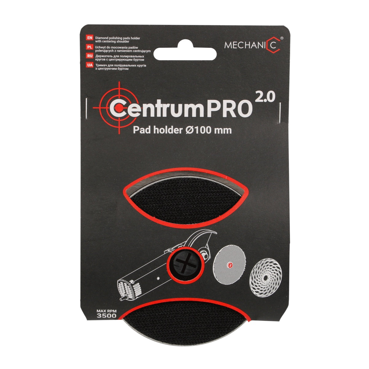 Almofada/disco de velcro de 100 mm para fixar discos de polimento