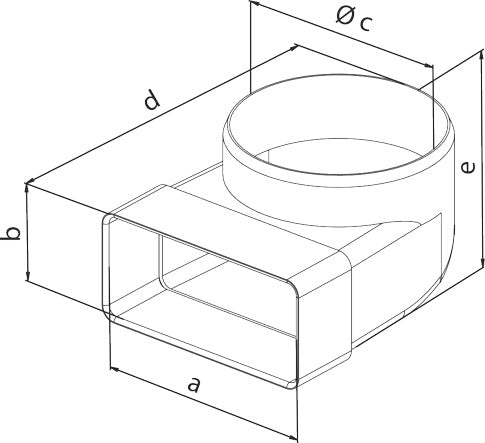 Flat Channel Connecting Variable Armbow 220*55 Fi 125mm