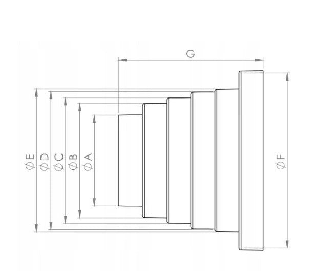Round Channel Reducer - Multi-step Asymmetrical Fi 80-150