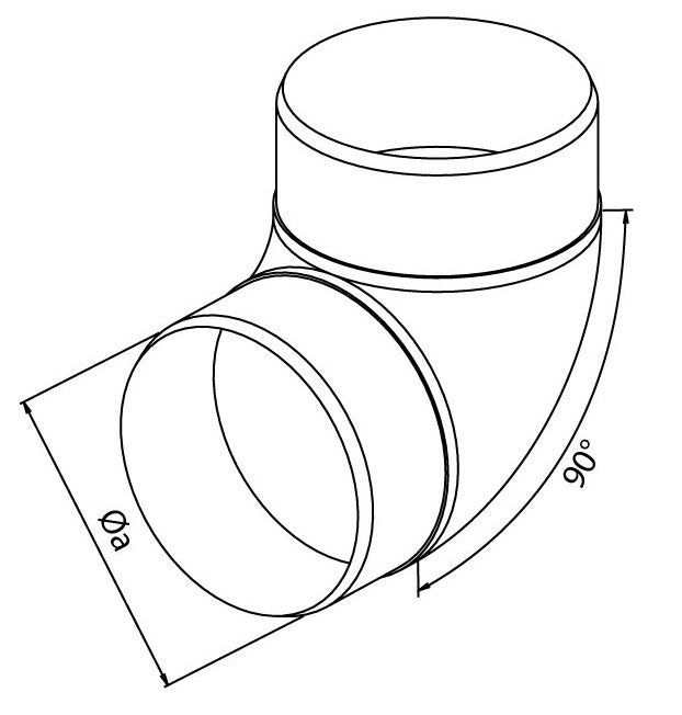 Rund kanalalbue 125 mm 90'