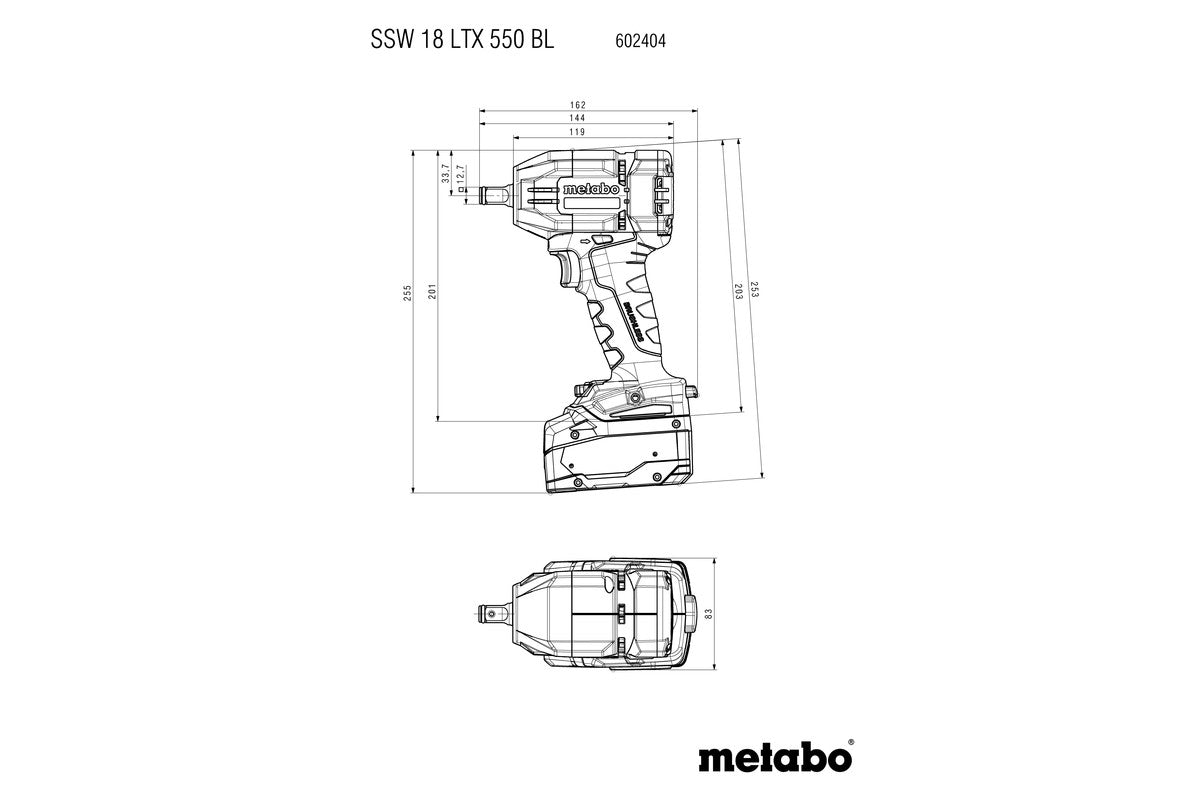 Aku rázový utahovák 1/2'' Ssw 18 Ltx 550 Bl 0*ah