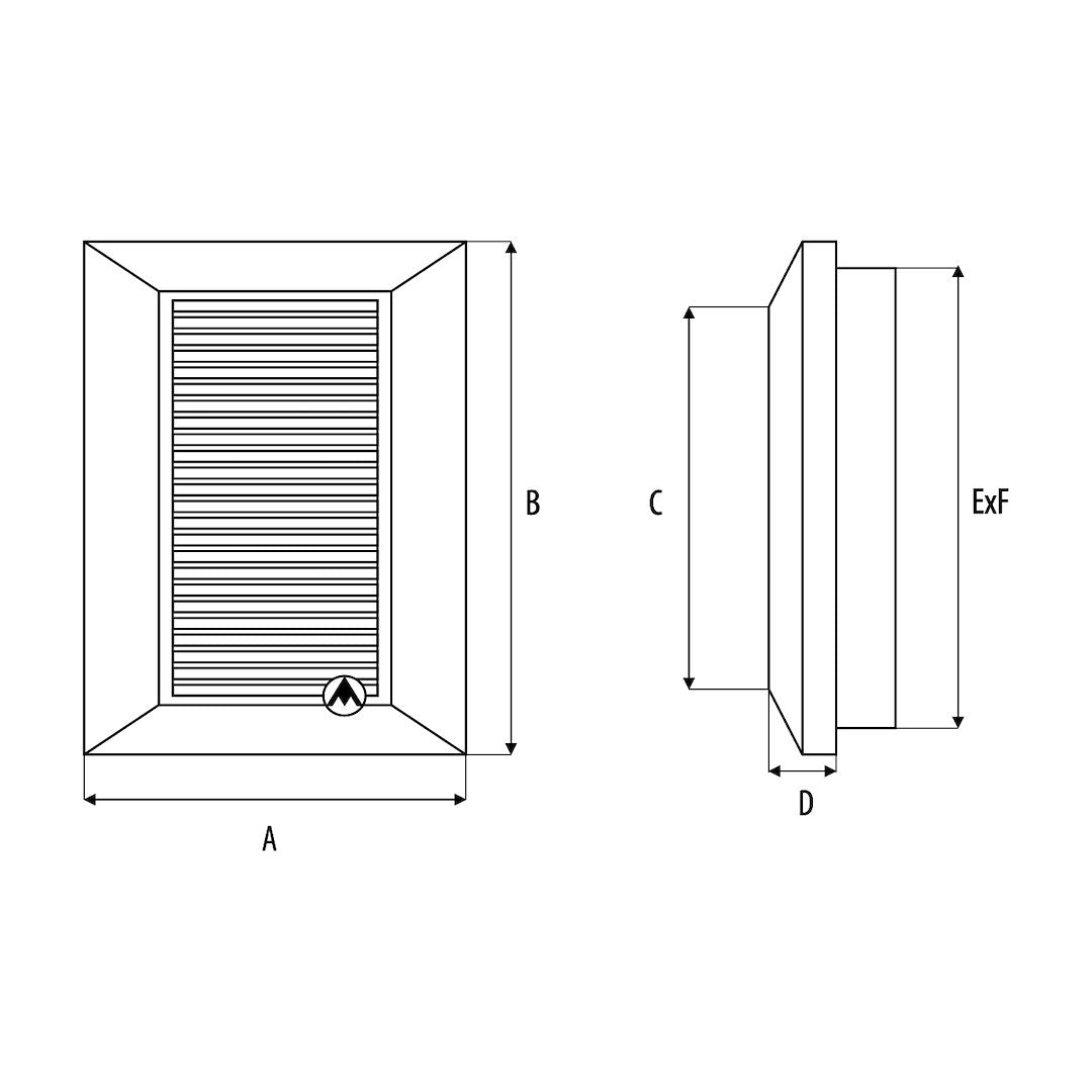 Duo Smart 165 Fi 150 Ventilationsgitter