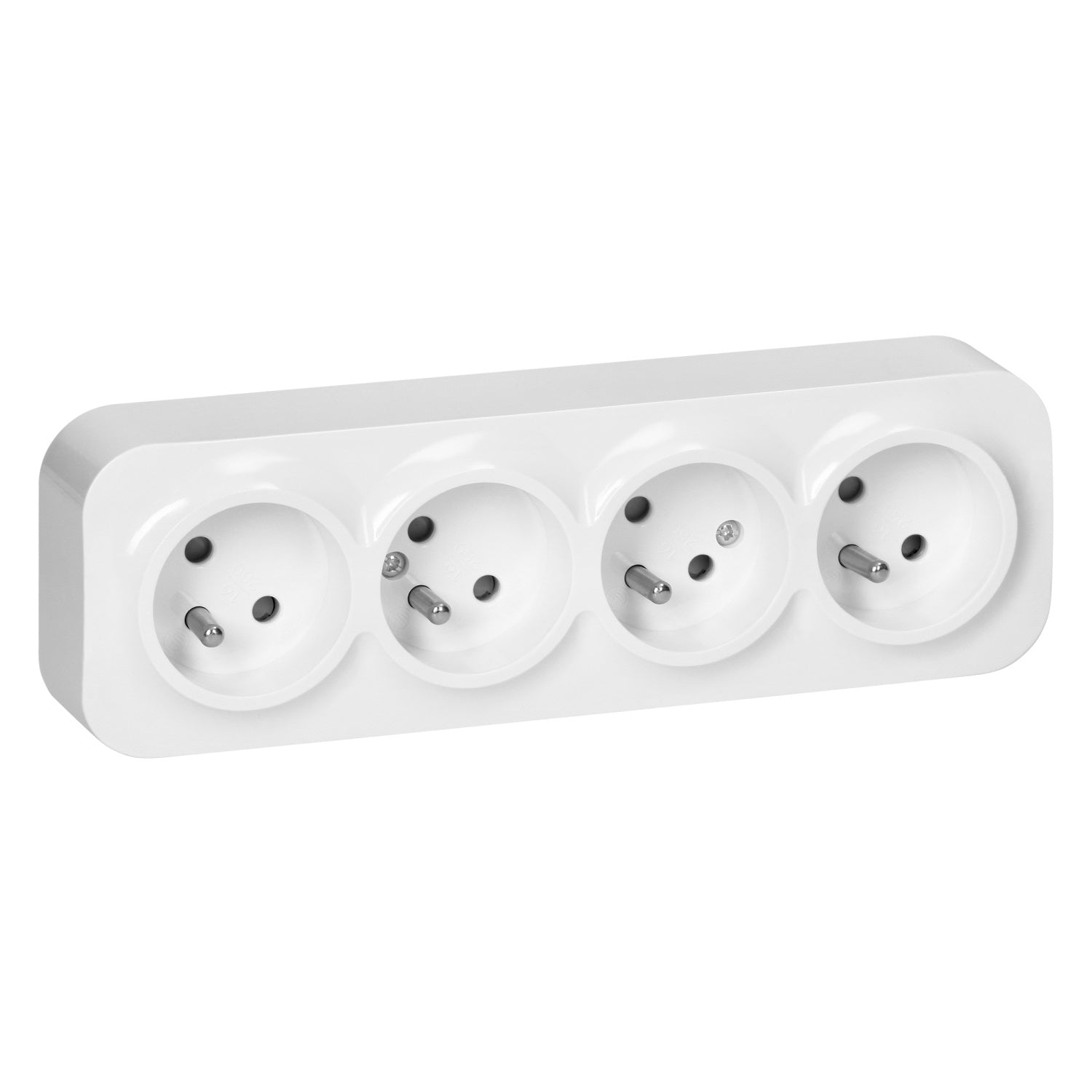 Priză cvadruplă N/t Todo 2p+z Schuko Ip20 Alb