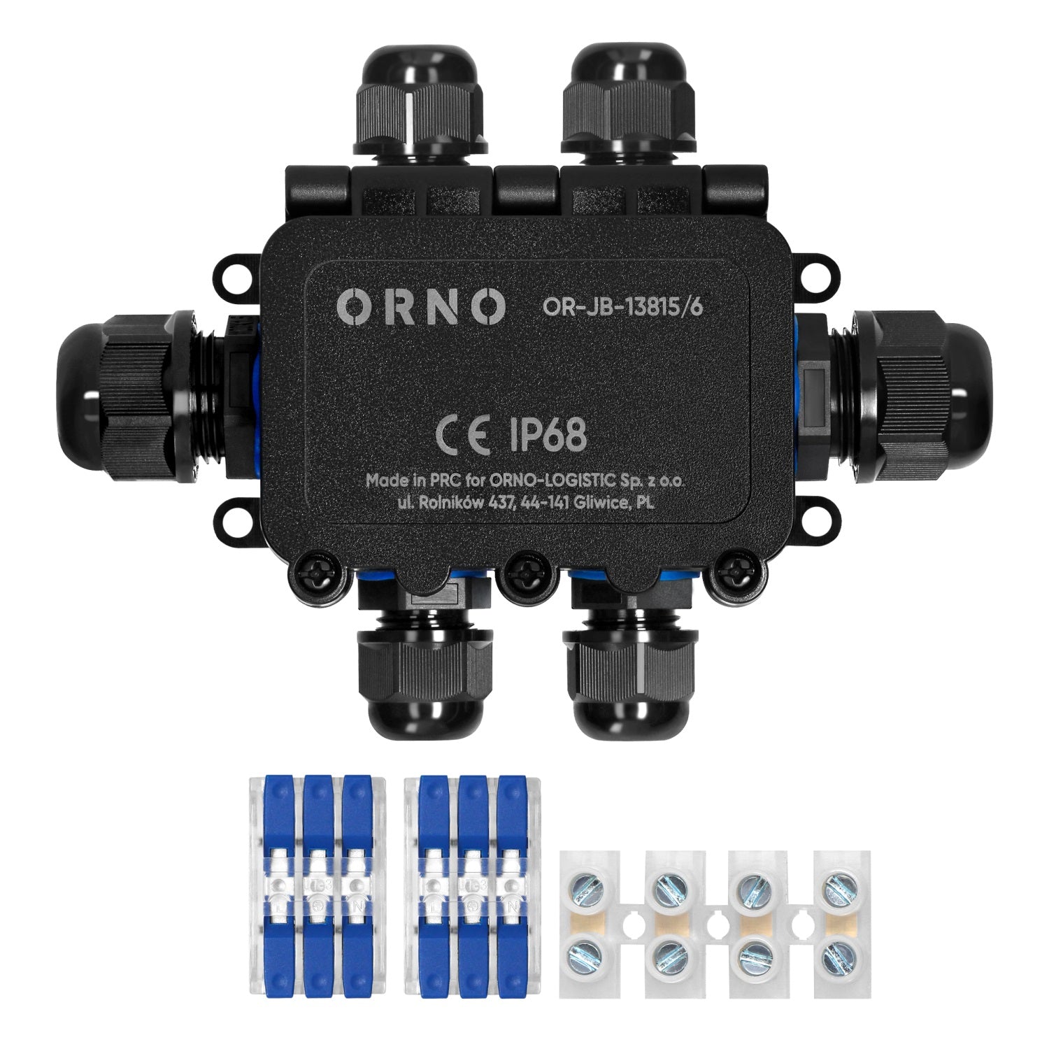 Box N/t IP68 0,5–6,0 mm2 2 Längen M20 4 Längen M16