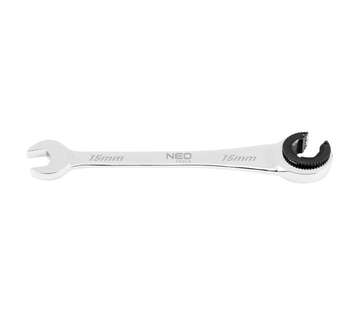Otvorený kľúč delený s račňou 15 mm