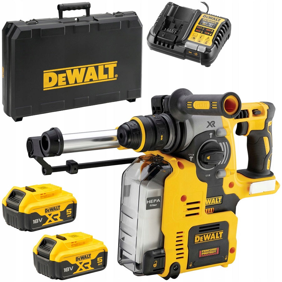 18v Xr Bl borrhammare med 2*5,0ah batteri med dammsugare