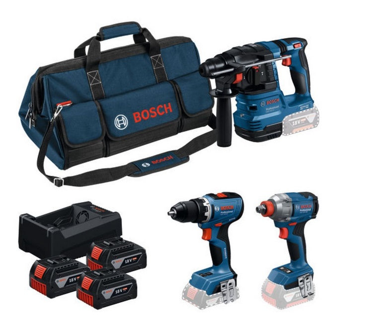 Combi Kit 18v Gsr 18v-65 + Gdx 18v-285 + Gbh 18v-22 3*5.0ah