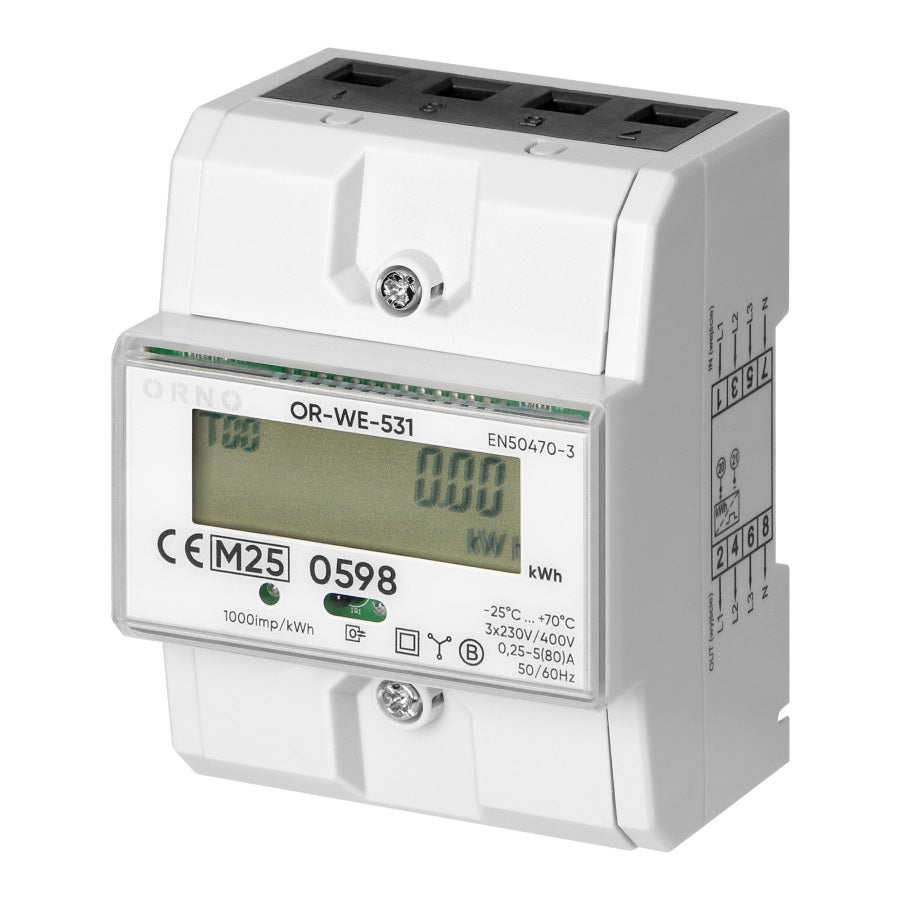 3-fázový elektroměr 80a Mid 4.3