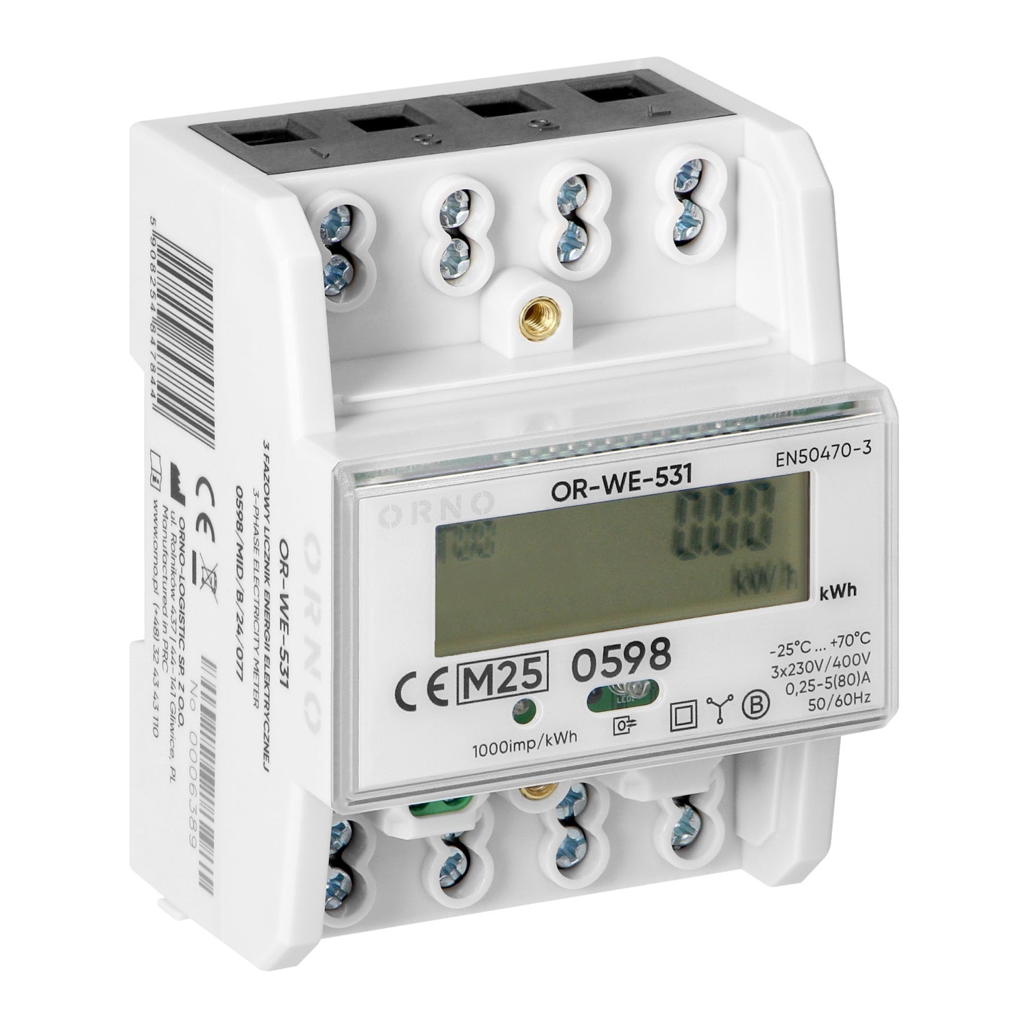 3-fázový elektroměr 80a Mid 4.3