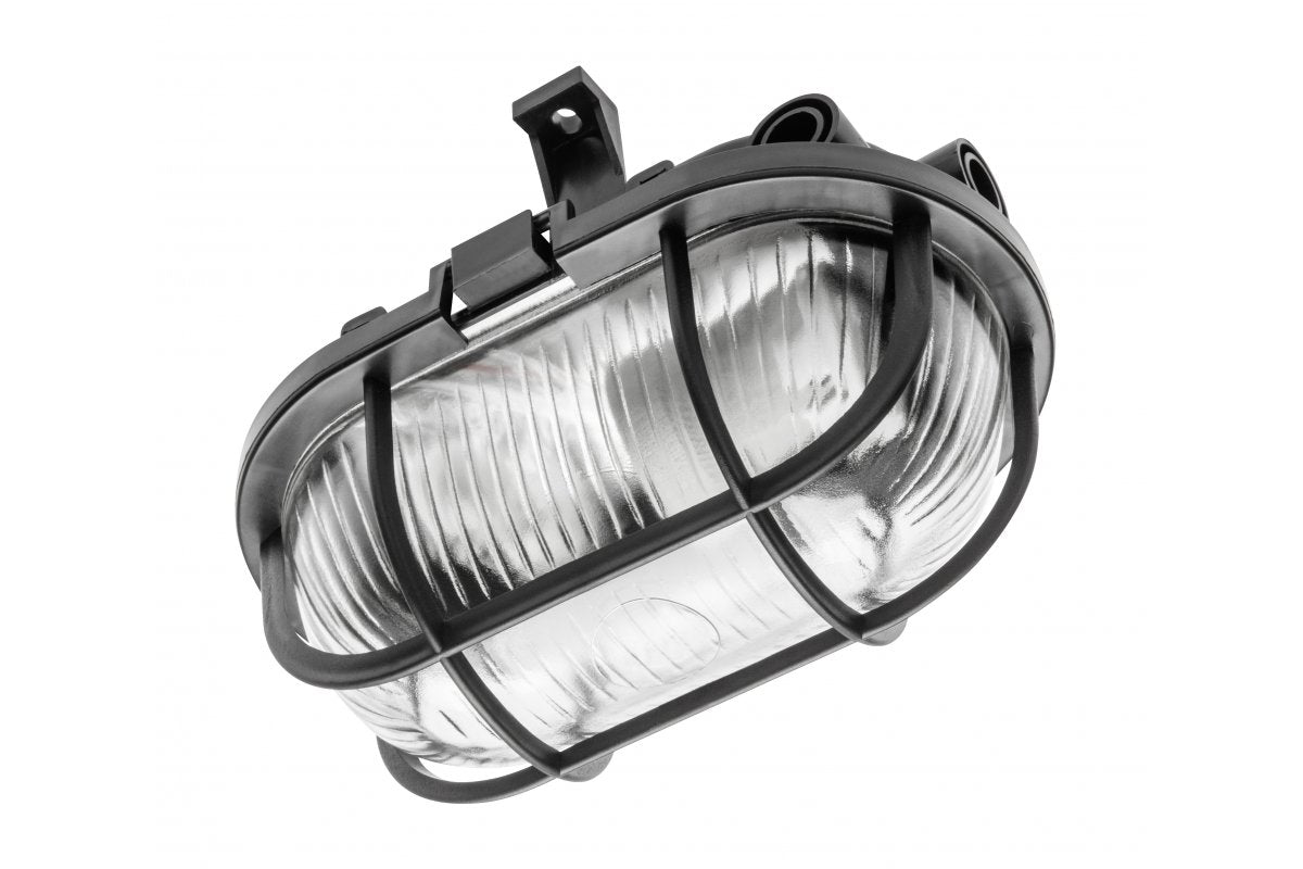 Sanguesa Kay Channel Lamp E27 Ip44 40w Black Grid