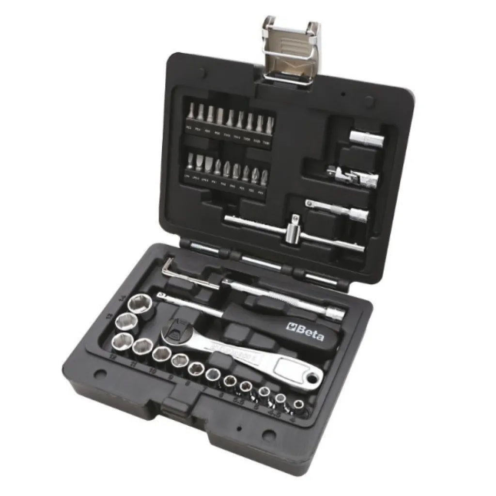 1/4' Socket Set + Bits And Accessories 42 Pcs.