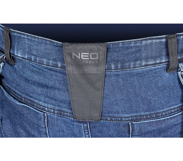 Denim Work Trousers With Cordura Reinforcements Navy Blue Size L