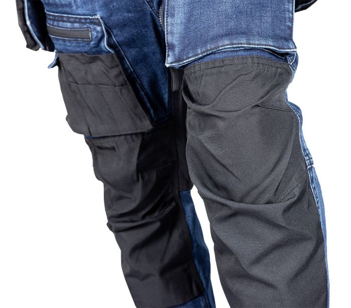 Denim Work Trousers With Cordura Reinforcements Navy Blue Size M