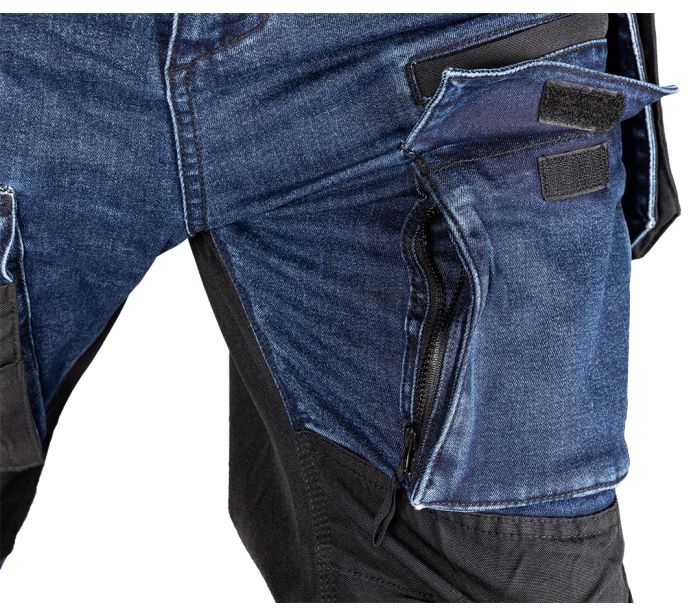 Denim Work Trousers With Cordura Reinforcements Navy Blue Size Xl