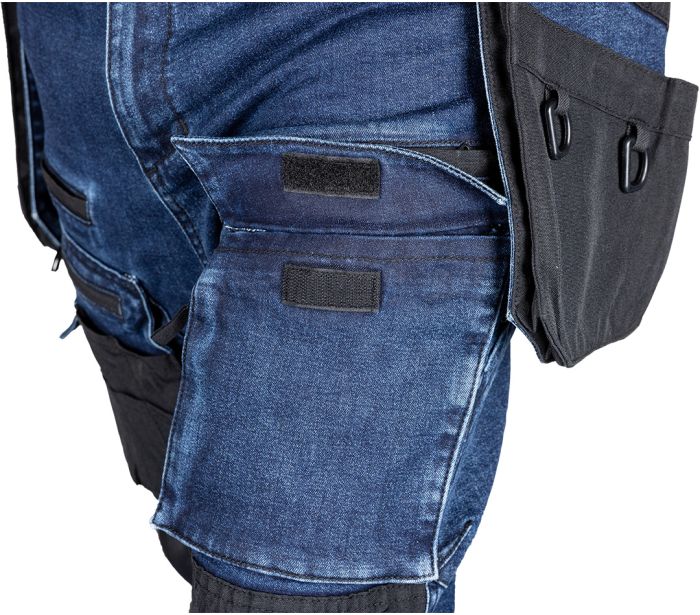 Denim Work Trousers With Cordura Reinforcements Navy Blue Size Xl
