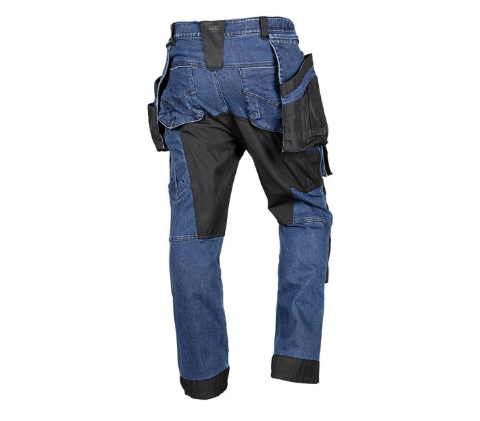 Denim Work Trousers With Cordura Reinforcements Navy Blue Size Xl