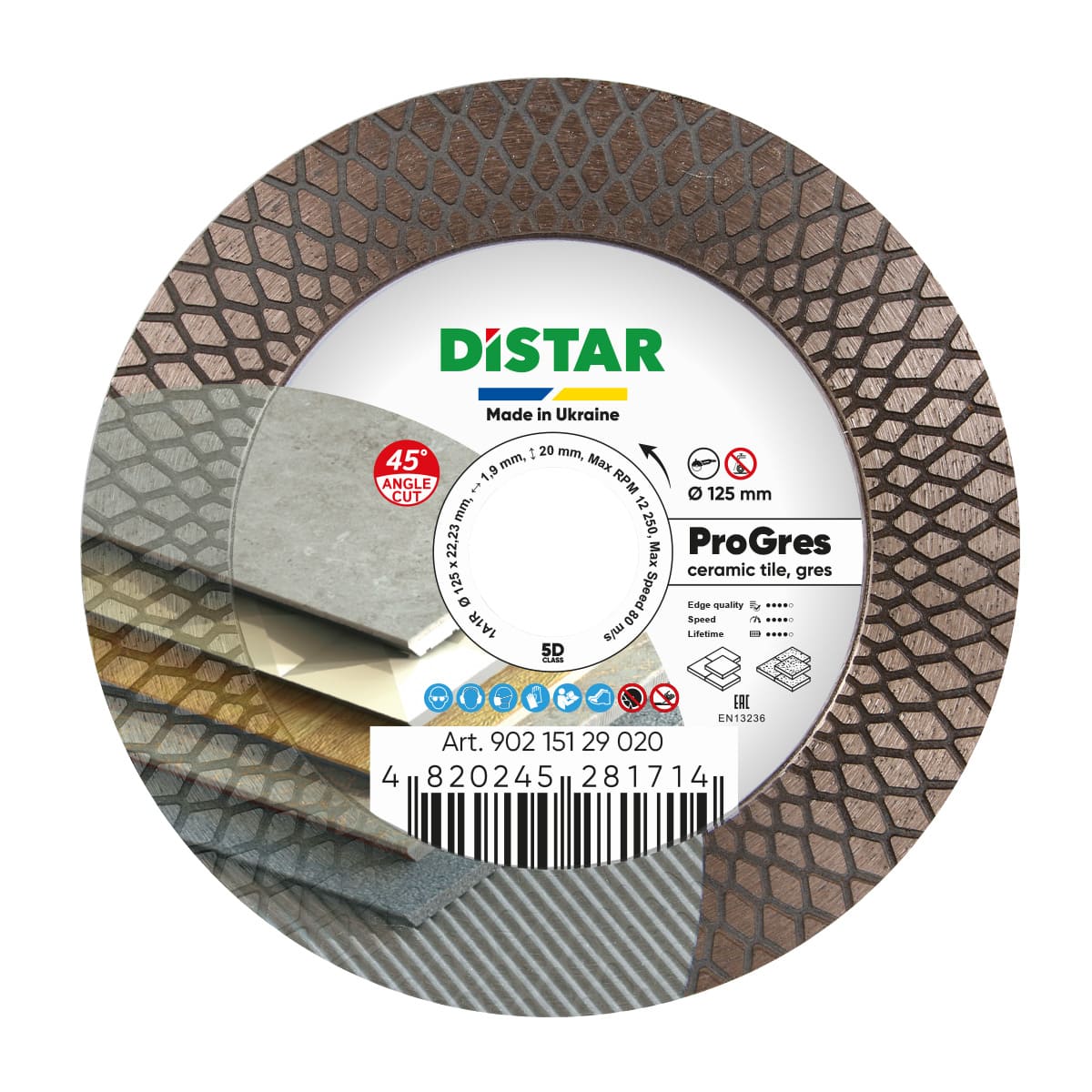 Pro Gres Diamond Blade 125*1.9*8/20*22.23
