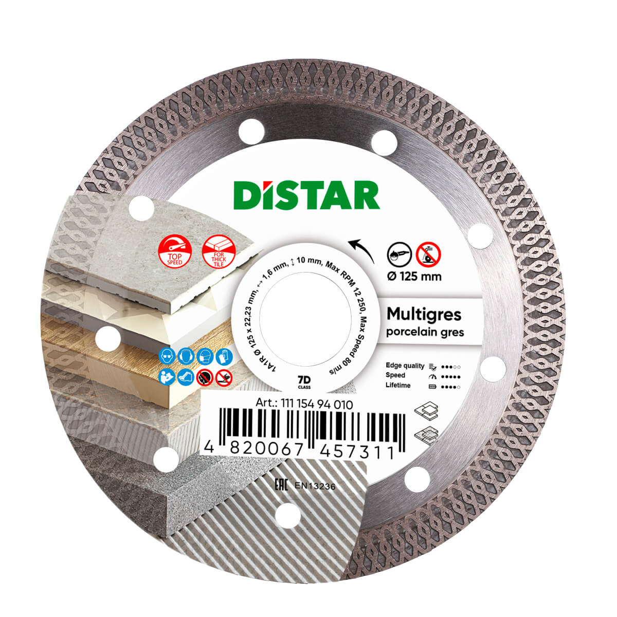 Multigres Diamantblad 125*1,4*10*22,23