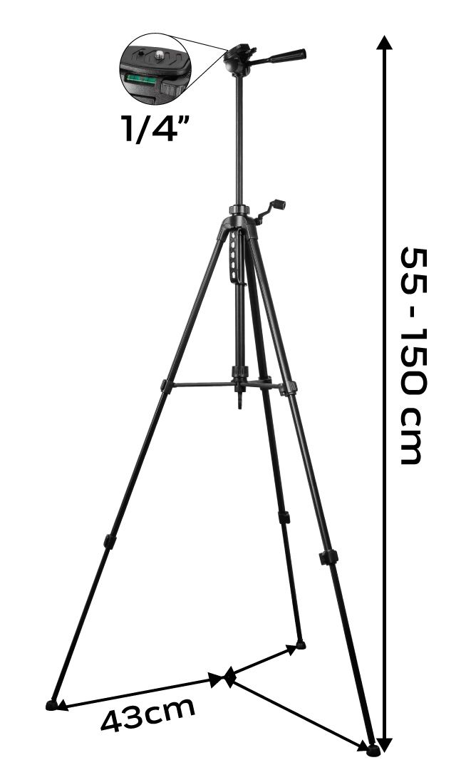 Oceľový statív 1,5 m 1/4'