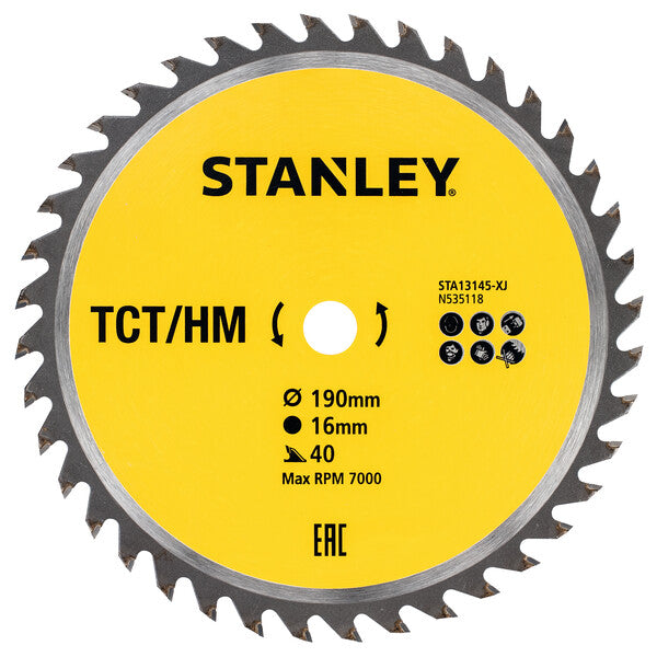 Tct/hm Carbide Circular Saw Blade 190*16mm 40 Teeth