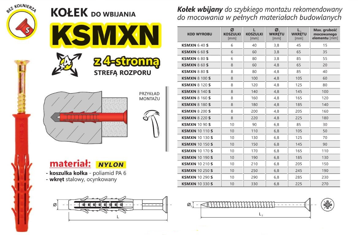 Snelmontagepin Ksmxn 6*40mm