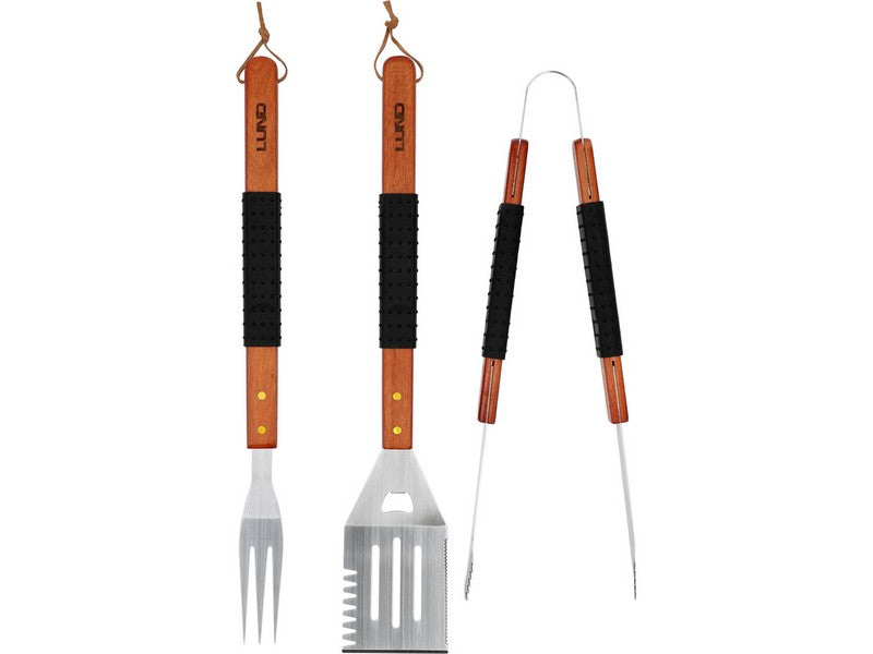Set Accesorii Gratar Maner Lemn 3 Buc.