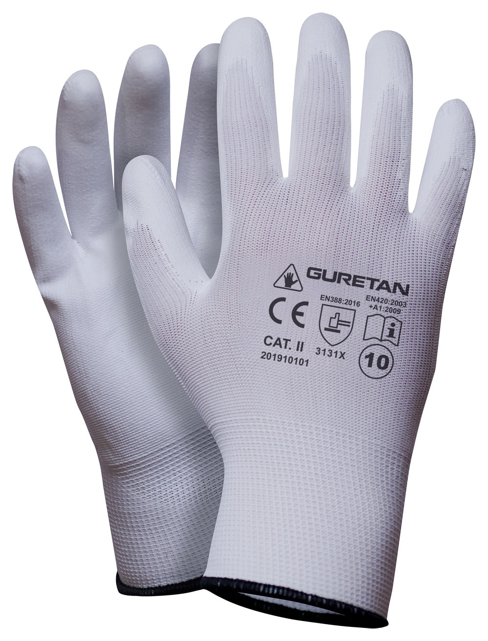 Polyester+Polyurethan-Handschuhe Guretane (rtepo) Weiß Größe 8