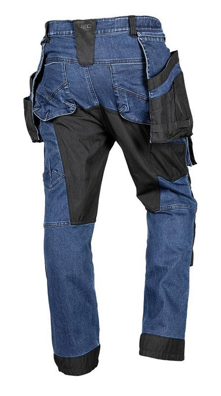 Denim Work Trousers With Cordura Reinforcements Navy Blue Size S