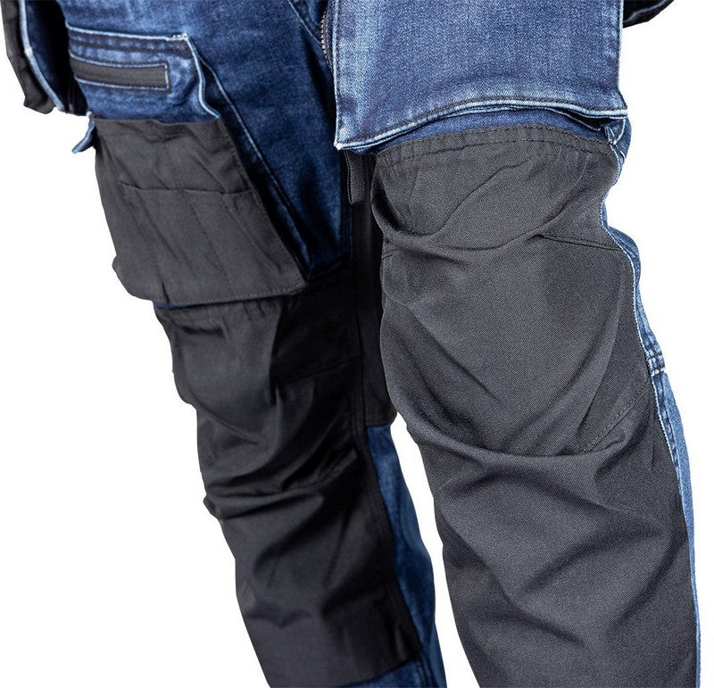Denim Work Trousers With Cordura Reinforcements Navy Blue Size S
